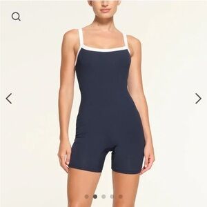 skims ringer bodysuit navy blue